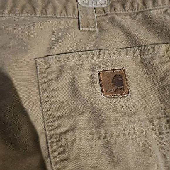 Carhartt Pants Mens 38x34 Brown Dungaree Fit Carpenter Workwear Cotton B151 - Picture 3 of 7